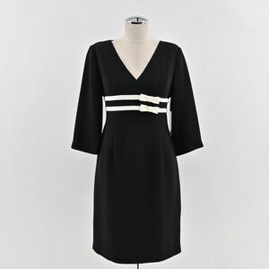 Vtg Y2k Twee Black Dress Size 2 Petite Bow Geisha Mod Retro Elegant‎ Polished